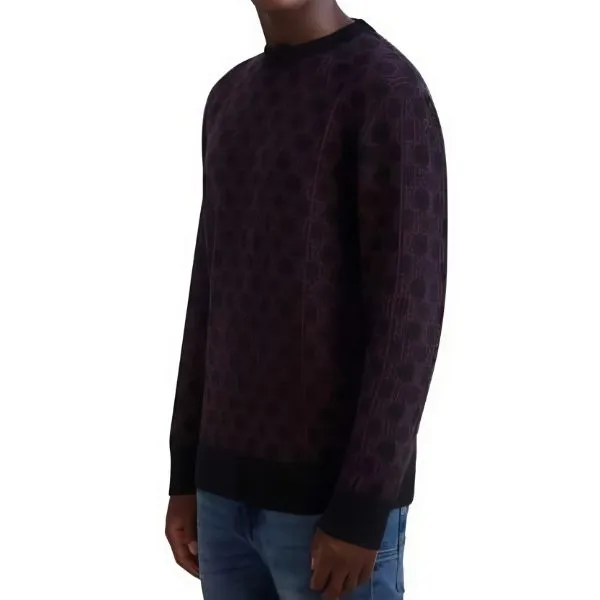 Áo Nỉ Sweater Nam Karl Lagerfeld Paris Logo Sweater LM4S4291 Màu Đen - Đỏ Size S
