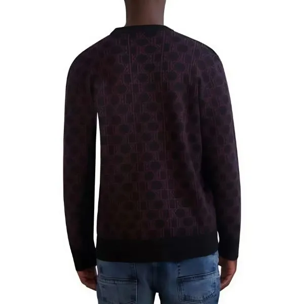 Áo Nỉ Sweater Nam Karl Lagerfeld Paris Logo Sweater LM4S4291 Màu Đen - Đỏ Size S