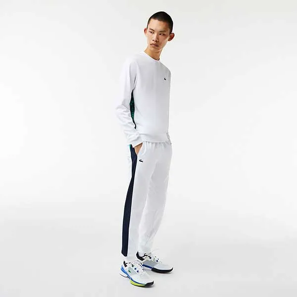 Áo Nỉ Sweater Nam Lacoste Sport Men's Classic Fit Crew Neck Printed Sweatshirt SH9432.001 Màu Trắng Size 5