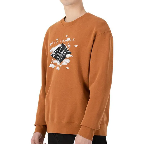 Áo Nỉ Sweater Nam Nike Air Jordan Ss22 Printing Fleece Sports Round Neck DH9036-241 Màu Nâu Cam Size XXL (Form Á)