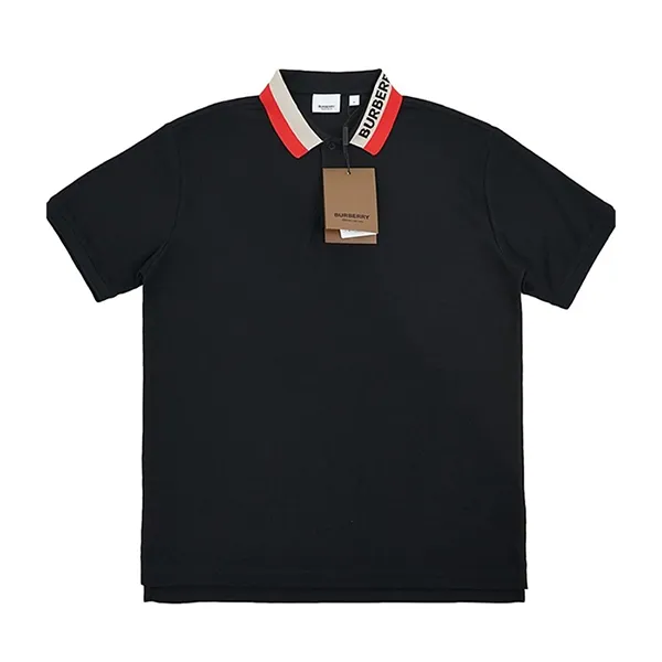 Áo Polo Nam Burberry Contrast Collar Black BBR038 Màu Đen Size S