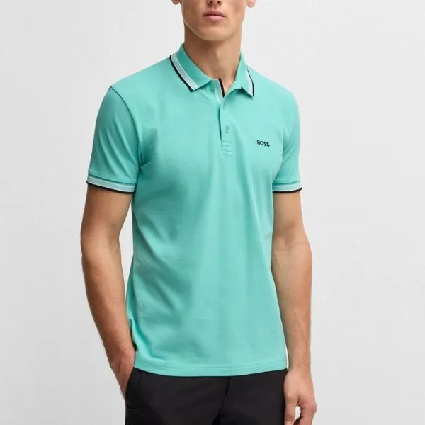 Áo Polo Nam Hugo Boss Paddy Polo Shirt In Cotton Piqué With Logo Undercollar 50469055 255 Màu Xanh Ngọc Size XL - Thời trang - Vua Hàng Hiệu
