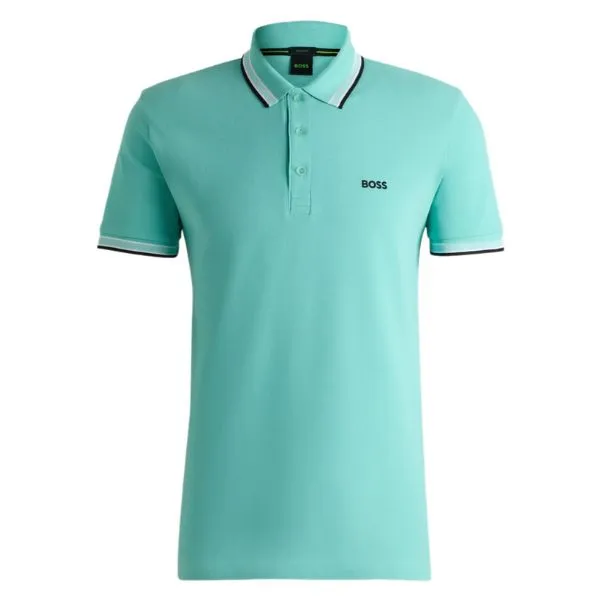 Áo Polo Nam Hugo Boss Paddy Polo Shirt In Cotton Piqué With Logo Undercollar 50469055 255 Màu Xanh Ngọc Size XL - Thời trang - Vua Hàng Hiệu