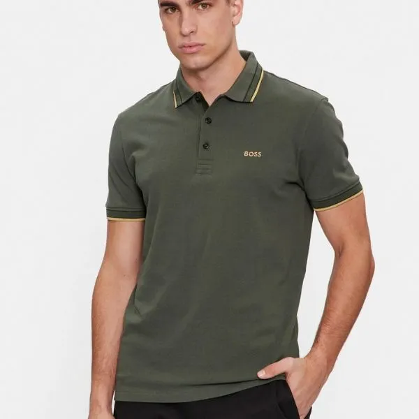 Áo Polo Nam Hugo Boss Paddy Polo Shirt In Cotton Piqué With Logo Undercollar 50469055 379 Màu Xanh Rêu Size XL - Thời trang - Vua Hàng Hiệu