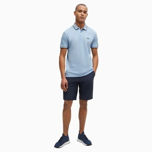 Áo Polo Nam Hugo Boss Paddy Polo Shirt In Cotton Piqué With Logo Undercollar 50469055 450 Màu Xanh Da Trời Size L