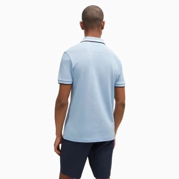 Áo Polo Nam Hugo Boss Paddy Polo Shirt In Cotton Piqué With Logo Undercollar 50469055 450 Màu Xanh Da Trời Size L