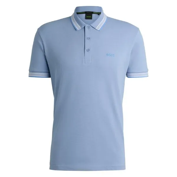 Áo Polo Nam Hugo Boss Paddy Polo Shirt In Cotton Piqué With Logo Undercollar 50469055 498 Màu Xanh Pastel Size S - Thời trang - Vua Hàng Hiệu