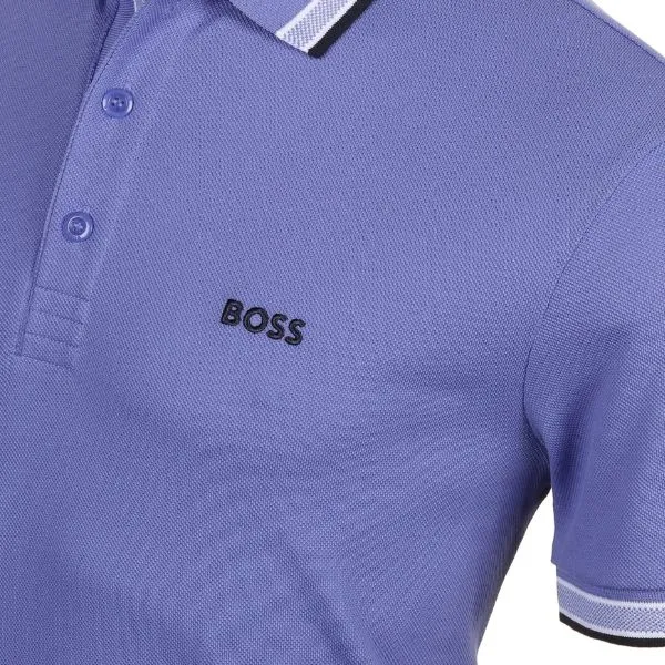 Áo Polo Nam Hugo Boss Paddy Polo Shirt In Cotton Piqué With Logo Undercollar 50469055 539 Màu Tím Size S