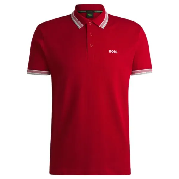 Áo Polo Nam Hugo Boss Paddy Polo Shirt In Cotton Piqué With Logo Undercollar 50469055 610 Màu Đỏ Size L