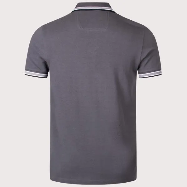 Áo Polo Nam Hugo Boss Paddy Polo Shirt In Cotton Piqué With Logo Undercollar 50469055 027 Màu Xám Đậm Size S