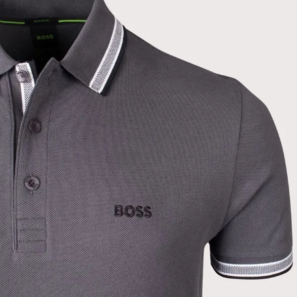 Áo Polo Nam Hugo Boss Paddy Polo Shirt In Cotton Piqué With Logo Undercollar 50469055 027 Màu Xám Đậm Size S