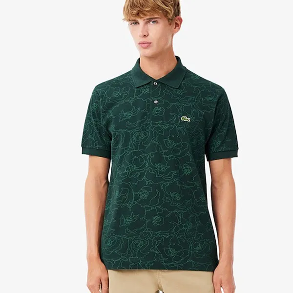 Áo Polo Nam Lacoste Classic Fit Flower Print L.12.12 Polo Shirt PH3598 YZP Màu Xanh Lá Cây Size 4 - Thời trang - Vua Hàng Hiệu