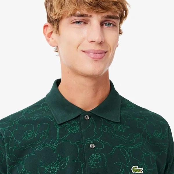 Áo Polo Nam Lacoste Classic Fit Flower Print L.12.12 Polo Shirt PH3598 YZP Màu Xanh Lá Cây Size 4 - Thời trang - Vua Hàng Hiệu