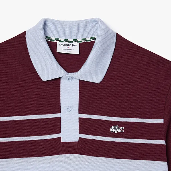 Áo Polo Nam Lacoste Classic Fit Made In France PH8135 51 IT6 Màu Xanh/Đỏ Size 3