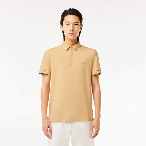 Áo Polo Nam Lacoste Men's Paris Regular Fit Stretch Piqué Shirt PH5522 IXQ Màu Be Size 6