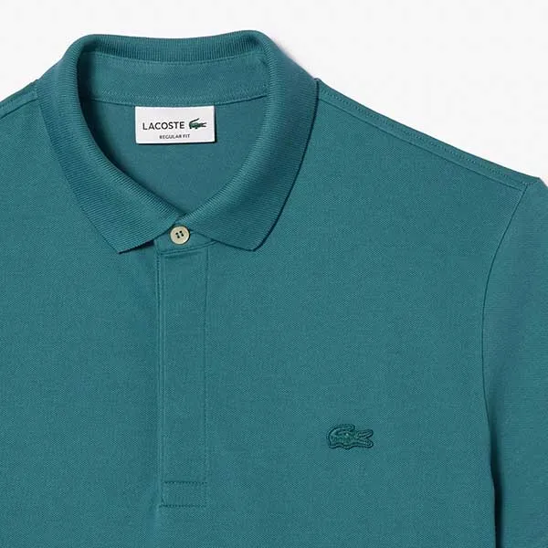 Áo Polo Nam Lacoste Men's Paris Regular Fit Stretch Piqué Shirt PH5522 IY4 Màu Xanh Cổ Vịt Size 2
