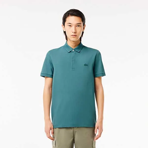 Áo Polo Nam Lacoste Men's Paris Regular Fit Stretch Piqué Shirt PH5522 IY4 Màu Xanh Cổ Vịt Size 2