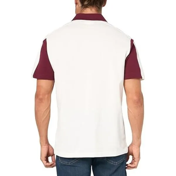 Áo Polo Nam Lacoste Regular Fit Color Block Polo Shirt PH1302 IGY Màu Trắng Đỏ Đô Size 3