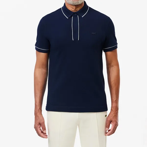 Áo Polo Nam Lacoste Regular Fit Paris Stretch Piqué PH8184 51 166 Màu Xanh Navy Size 3