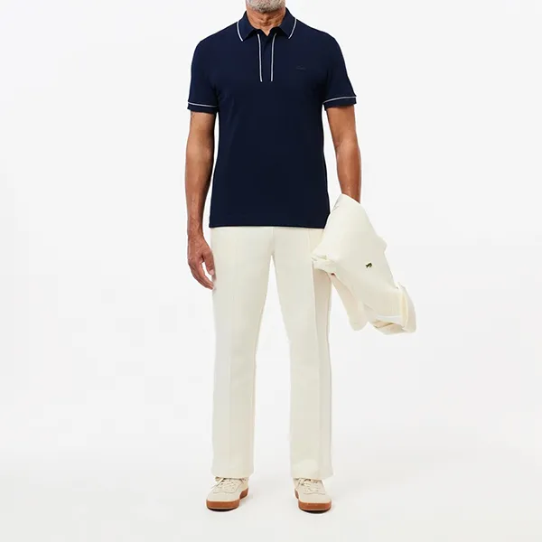 Áo Polo Nam Lacoste Regular Fit Paris Stretch Piqué PH8184 51 166 Màu Xanh Navy Size 3