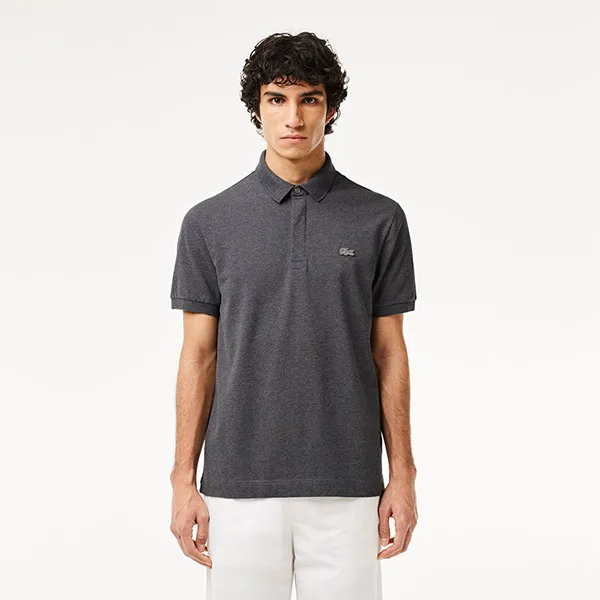 Áo Polo Nam Lacoste Regular Fit Paris Stretch Piqué Polo Shirt PH5522 050 Màu Xám Đậm Size 5