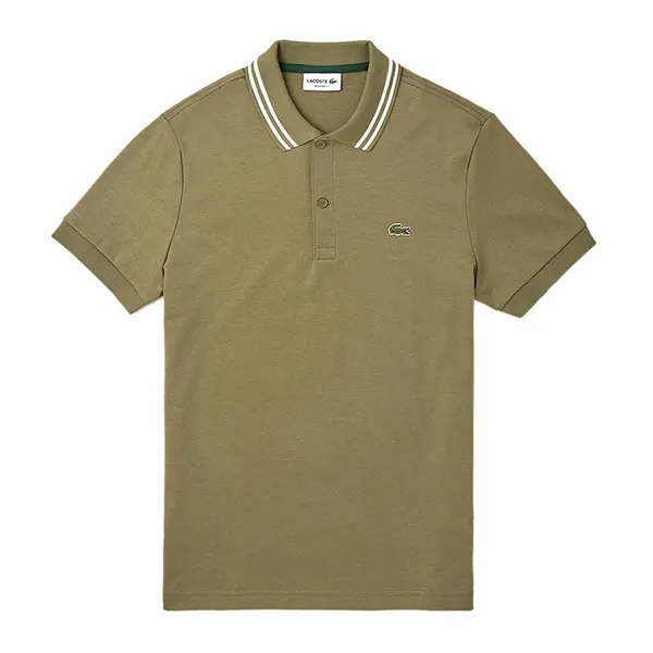 Áo Polo Nam Lacoste Regular Fit Pima Cotton DH5922 BMY Màu Xanh Khaki Size 3
