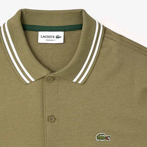 Áo Polo Nam Lacoste Regular Fit Pima Cotton DH5922 BMY Màu Xanh Khaki Size 3