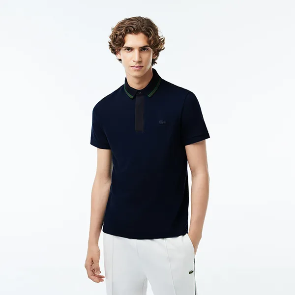 Áo Polo Nam Lacoste Regular Fit Smart Paris Contrast Neck PH1125 166 Màu Xanh Navy Size 6 - Thời trang - Vua Hàng Hiệu