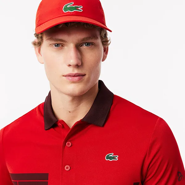 Áo Polo Nam Lacoste Regular Fit Tennis X Novak Djokovic Fan DH2568 IF4 Màu Đỏ Đô Size 4 - Thời trang - Vua Hàng Hiệu