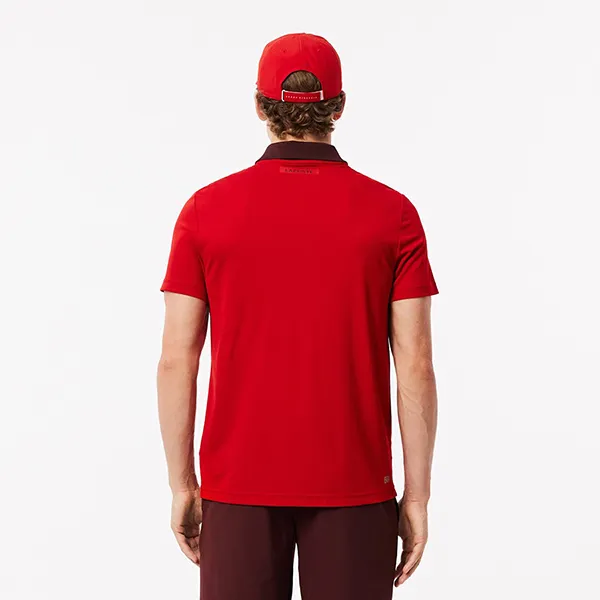 Áo Polo Nam Lacoste Regular Fit Tennis X Novak Djokovic Fan DH2568 IF4 Màu Đỏ Đô Size 4 - Thời trang - Vua Hàng Hiệu