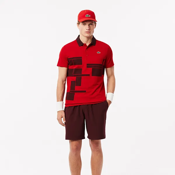 Áo Polo Nam Lacoste Regular Fit Tennis X Novak Djokovic Fan DH2568 IF4 Màu Đỏ Đô Size 4 - Thời trang - Vua Hàng Hiệu