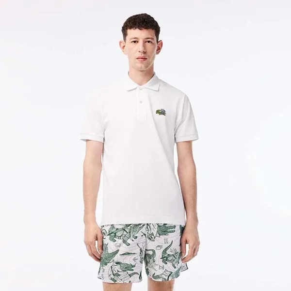Áo Polo Nam Lacoste Netflix Bridgerton PH7057 51 VIK Màu Trắng