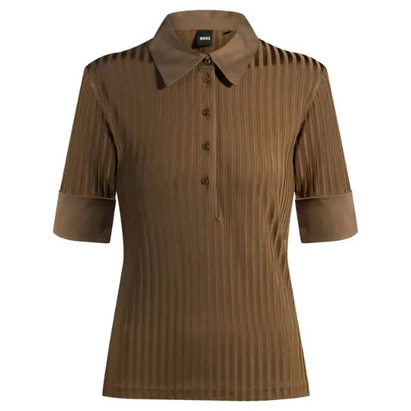 Áo Polo Nữ Hugo Boss Ellera Polo Shirt 50532051 249 Màu Nâu Size XS