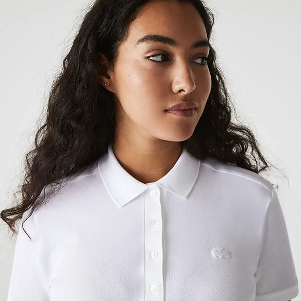 Áo Polo Nữ Lacoste Piqué PF5462-10 Màu Trắng Size 32