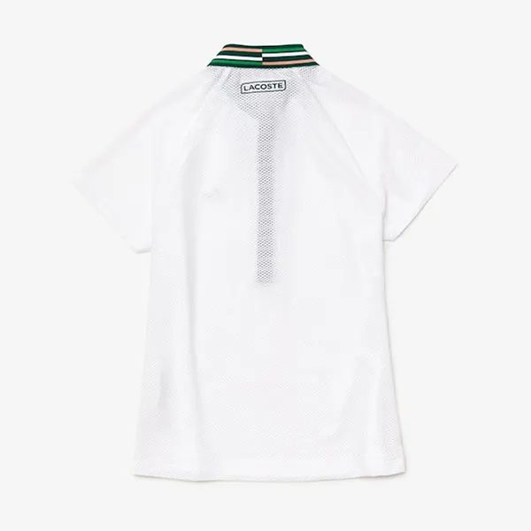 Áo Polo Nữ Lacoste Sport Regular Fit Thermo-Regulating Màu Trắng Size 42