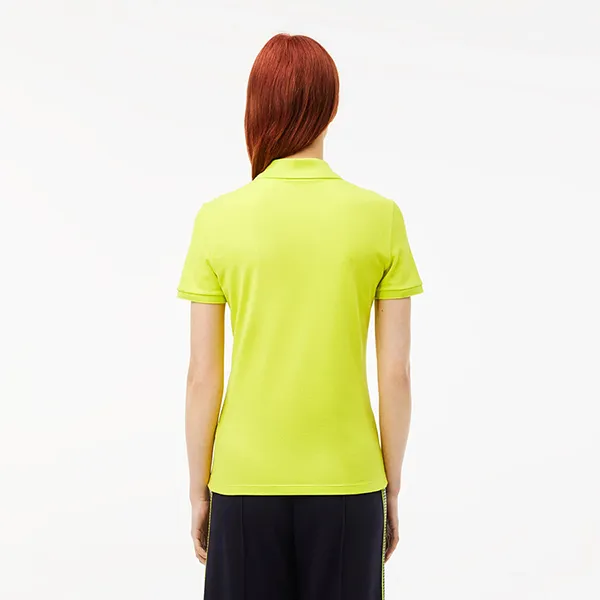 Áo Polo Nữ Lacoste Women's Shirt L.12.D Slim Fit Stretch Piqué PF5462 51 SLI Màu Vàng Chanh Size 38