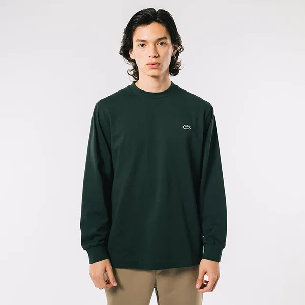Áo Thun Dài Tay Nam Lacoste Basic Long Sleeve T-Shirt TH3273-YZP Màu Xanh Lá Size 2 - Thời trang - Vua Hàng Hiệu
