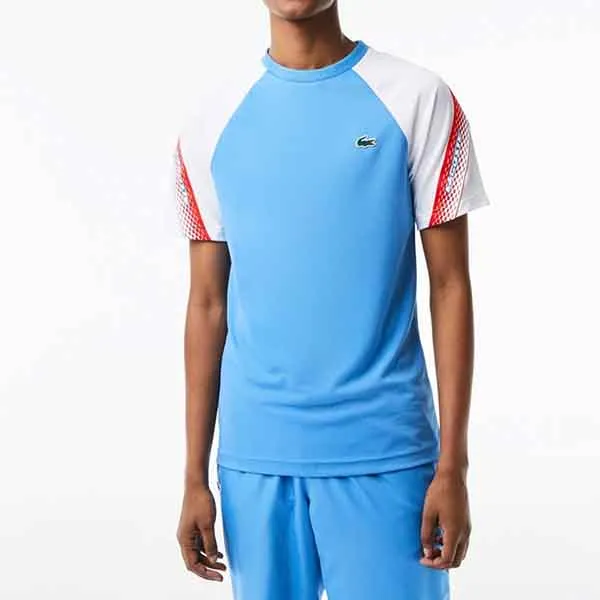 Áo Thun Nam Lacoste Men’s Sport Regular Fit Logo Stripe T-Shirt TH5196 XGI Màu Xanh/Trắng Size 2 - Thời trang - Vua Hàng Hiệu