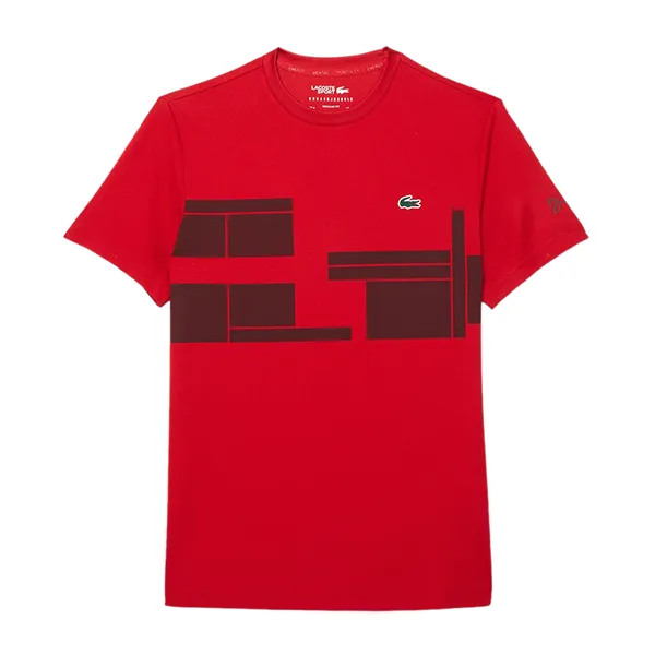 Áo Thun Nam Lacoste Tennis x Novak Djokovic T-Shirt TH2525 51 IF4 Màu Đỏ Thẫm Size 5