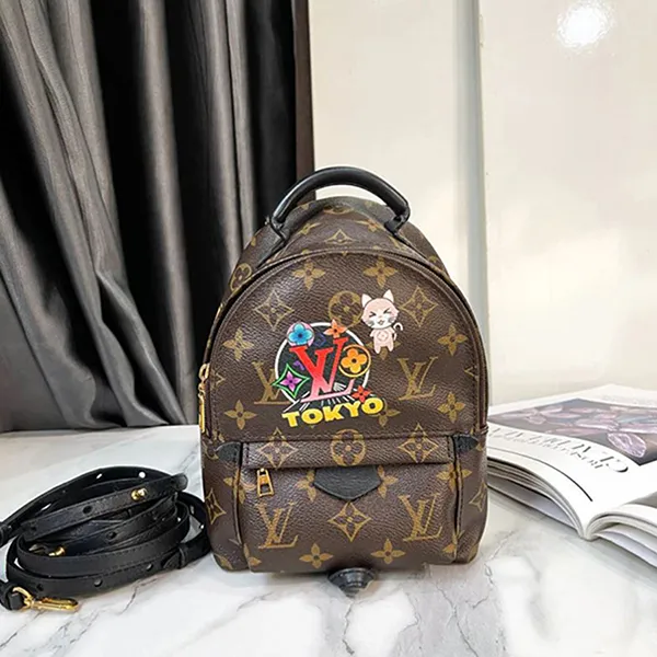 Balo Nữ Louis Vuitton LV Monogram Palm Springs Mini Backpack W/Tags Màu Nâu Đen - Túi xách - Vua Hàng Hiệu