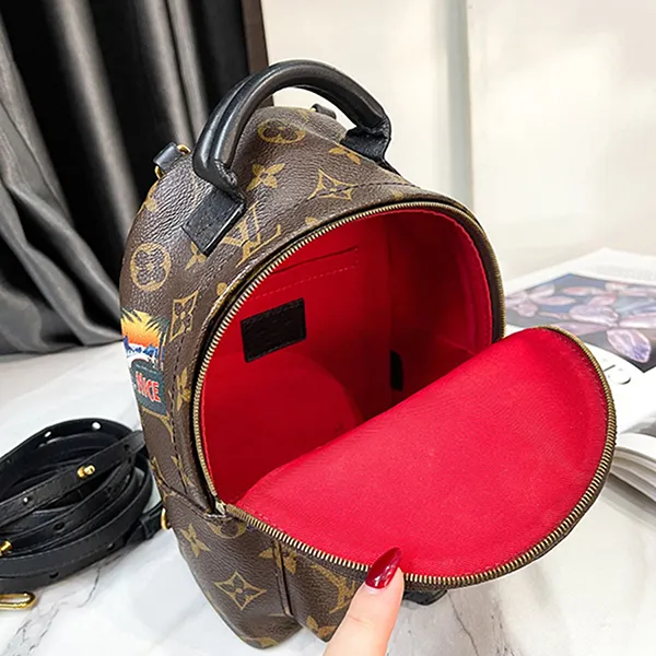 Balo Nữ Louis Vuitton LV Monogram Palm Springs Mini Backpack W/Tags Màu Nâu Đen - Túi xách - Vua Hàng Hiệu