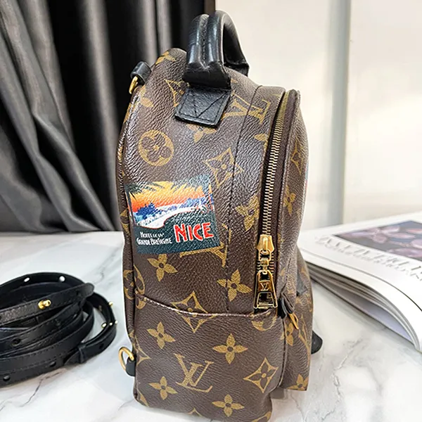 Balo Nữ Louis Vuitton LV Monogram Palm Springs Mini Backpack W/Tags Màu Nâu Đen - Túi xách - Vua Hàng Hiệu