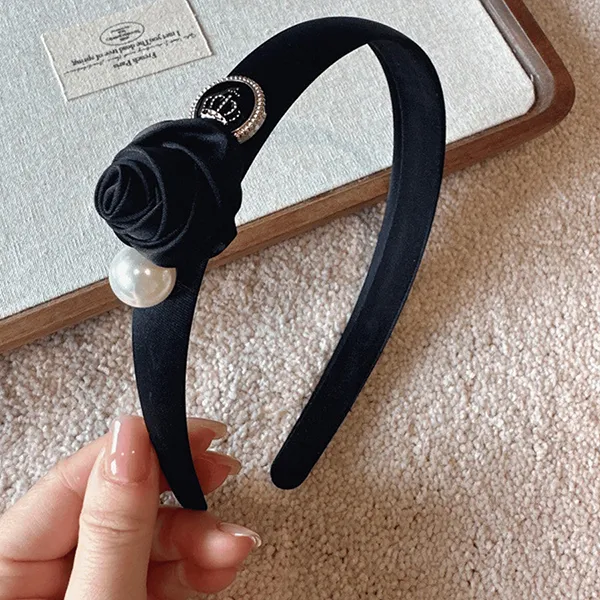 Băng Đô Nữ Kya Jewel Enchanted Black Rose HC134 Màu Đen