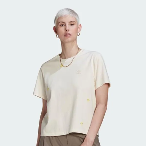 Bộ Quần Áo Cộc Tay Nữ Adidas HD2762-HD2767 Màu Trắng Kem Size S (Form Âu)