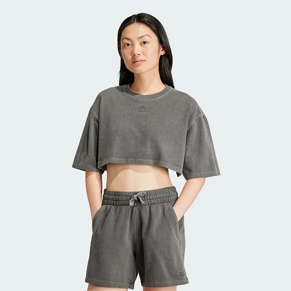 Bộ Quần Áo Cộc Tay Nữ Adidas IT9883-IT4284 Màu Ghi Đậm Size XS (Form Á) - Thời trang - Vua Hàng Hiệu