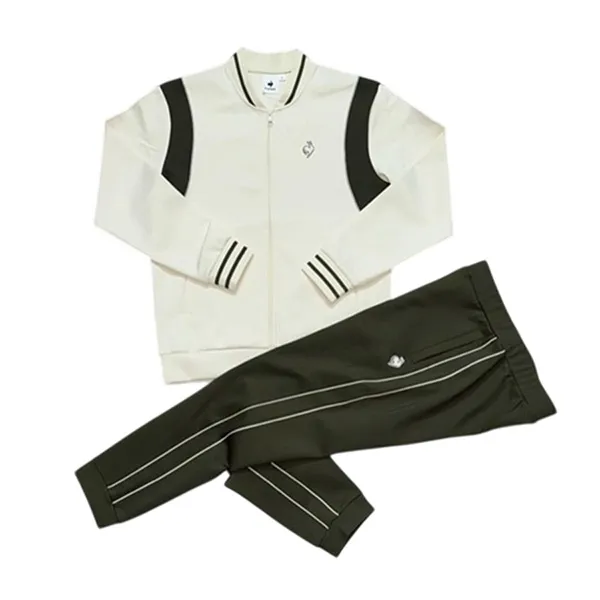 Bộ Quần Áo Nỉ Nam Bomber Le Coq Sportif Màu Kem Xanh Size XL