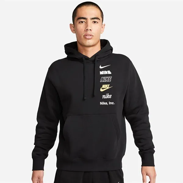 Bộ Quần Áo Nỉ Nam Nike Hoodie Club DX0784-010 / DX0796-010 Màu Đen Size M (Form Á)