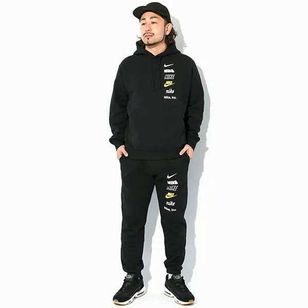 Bộ Quần Áo Nỉ Nam Nike Hoodie Club DX0784-010 / DX0796-010 Màu Đen Size M (Form Á)