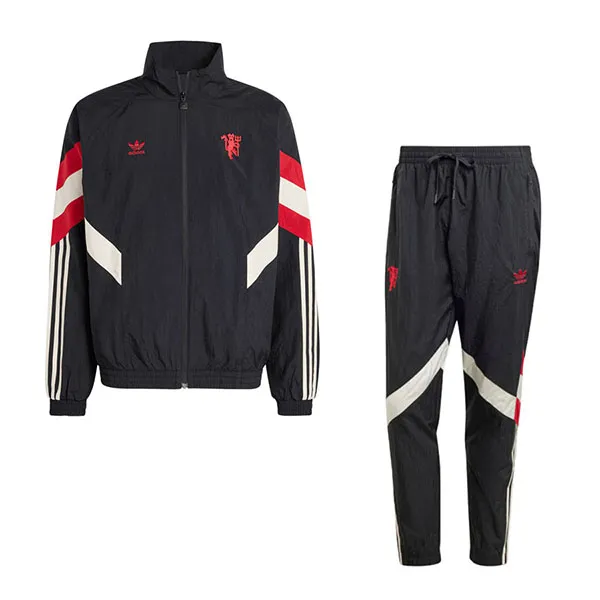 Bộ Thể Thao Adidas IS6525 IS6527 Màu Đen Đỏ Size S (Form China)