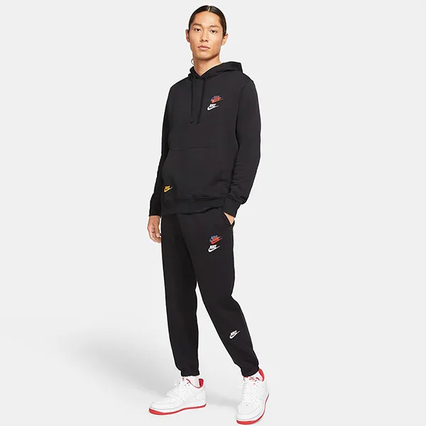 Bộ Thể Thao Nam Nike Sportswear Essentials Hooodie 3 Logo DD4667-010/ DD4677-010 Màu Đen Size XL (Form Á)